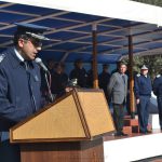 Vcom. RODRÍGUEZ haciendo alocución del legado del Brig. Gral. DE LA COLINA