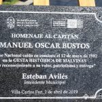 Placa recordatoria del Capitán Manuel BUSTOS