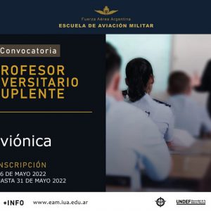 Convocatoria de Profesor/a Nivel Universitario Carácter Suplente Para EAM || Aviónica