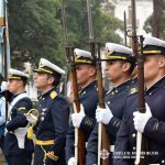 Cadetes en Izamiento Pabellón Nacional - Plaza San Martín