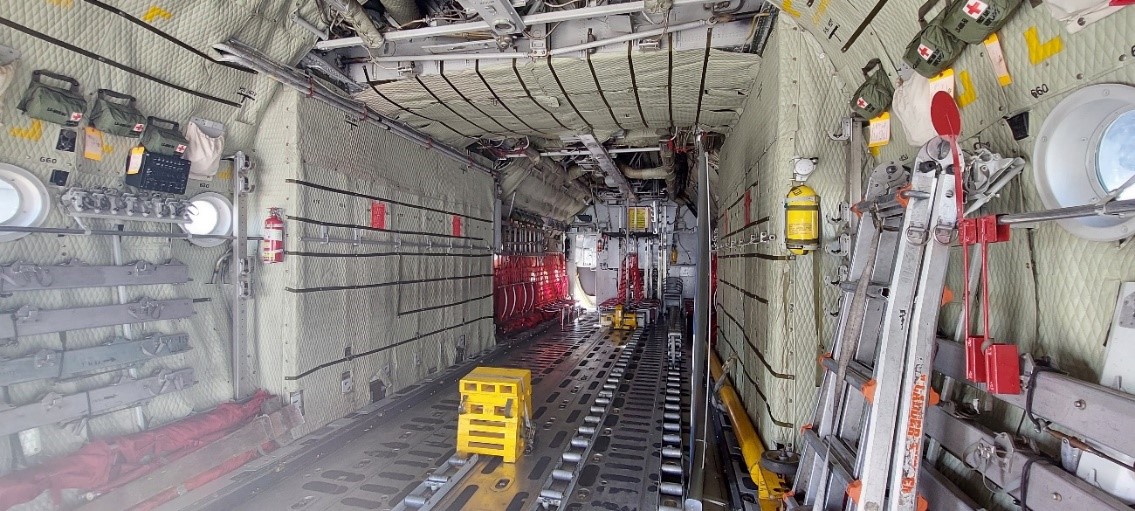 Configuración del C-130 Hércules el día 7 de abril de 2022, en FIDAE.